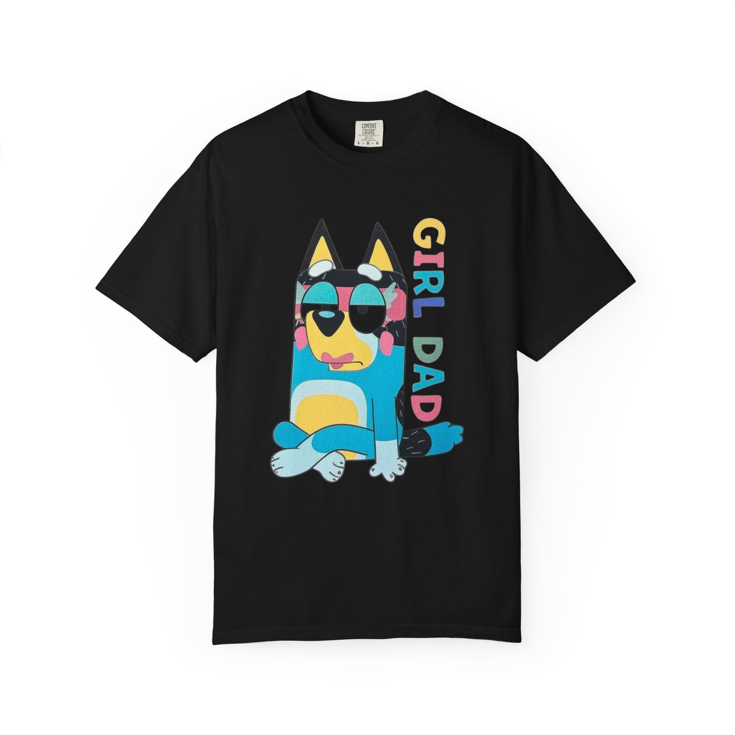Colorful Girl Dad T-Shirt, Fun Dad Shirt, Unisex Tee for Dads, Cartoon Graphic Tee, Gift for Father's Day, Casual Wear