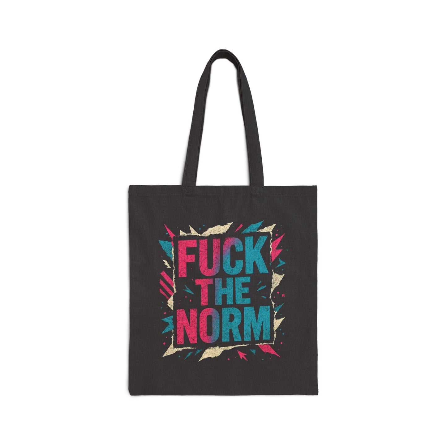 Tote Bag — "Fuck the Norm" Graphic Canvas Tote, Bold Activist Reusable Shopper
