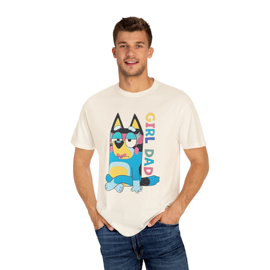 Colorful Girl Dad T-Shirt, Fun Dad Shirt, Unisex Tee for Dads, Cartoon Graphic Tee, Gift for Father's Day, Casual Wear