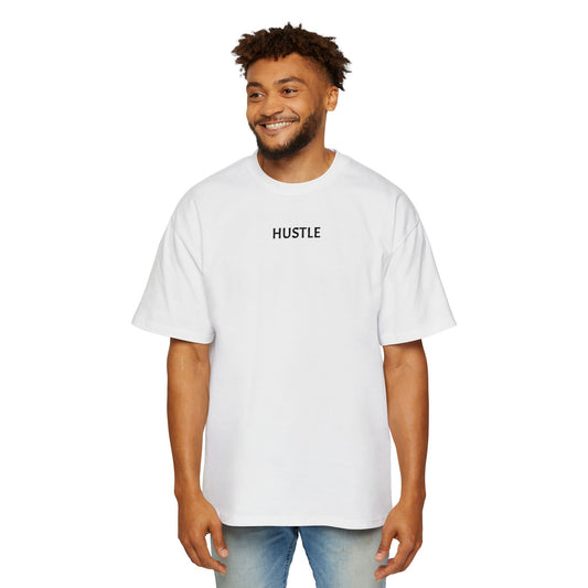 Men's Heavy Oversized Tee - Hustle Graphic T-Shirt for Comfort and Style