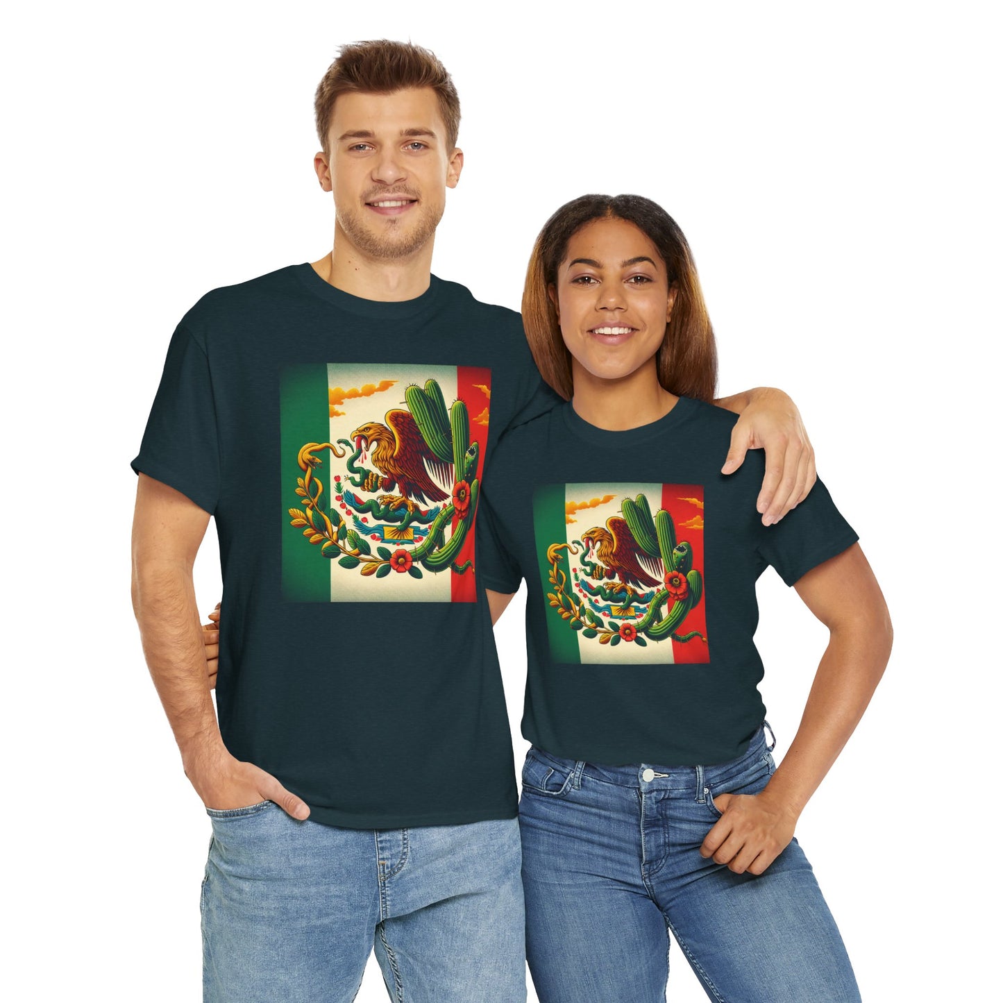 Unisex Heavy Cotton Tee, Mexico Flag