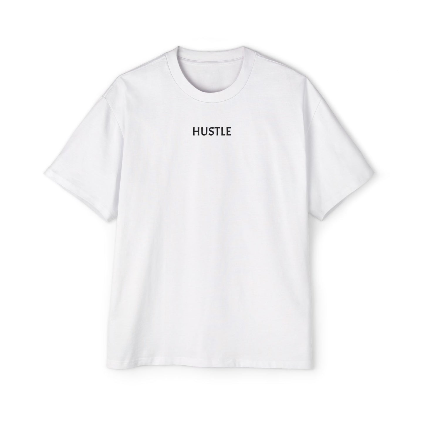 Men's Heavy Oversized Tee - Hustle Graphic T-Shirt for Comfort and Style
