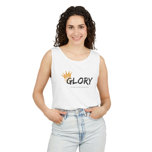 Glory Tank Top, Unisex Tank Top, Casual Summer Wear, Confidence Booster, Vacation Essential, Gift for Sports Lovers