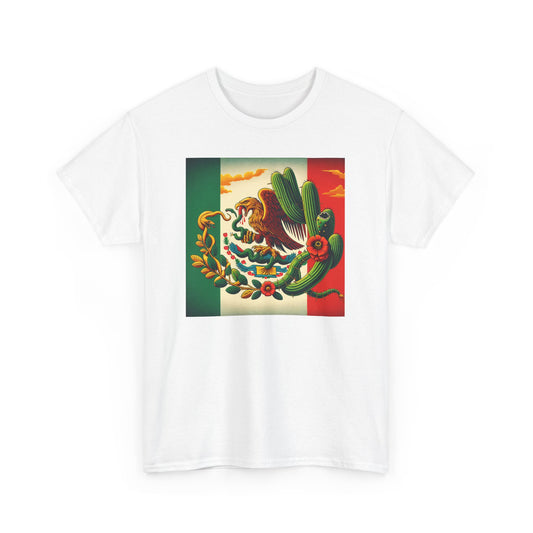 Unisex Heavy Cotton Tee, Mexico Flag