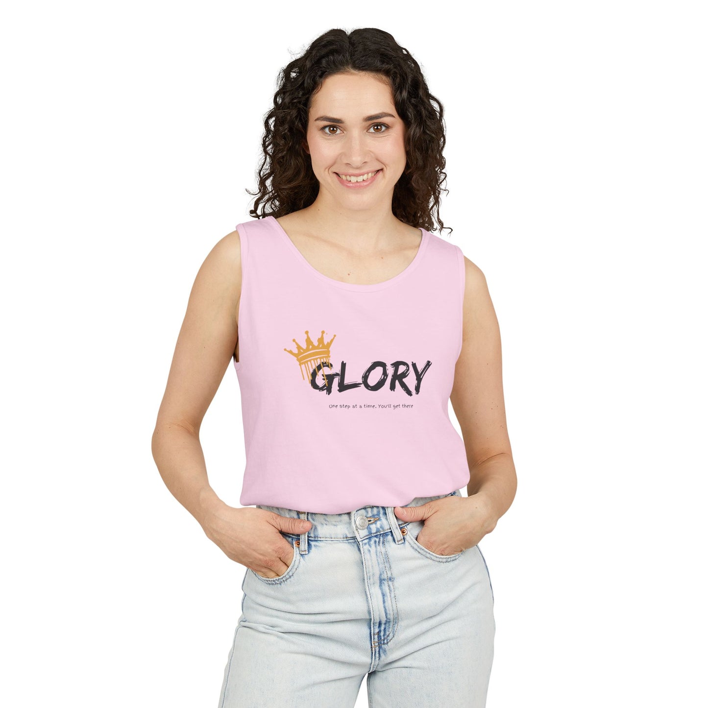 Glory Tank Top, Unisex Tank Top, Casual Summer Wear, Confidence Booster, Vacation Essential, Gift for Sports Lovers