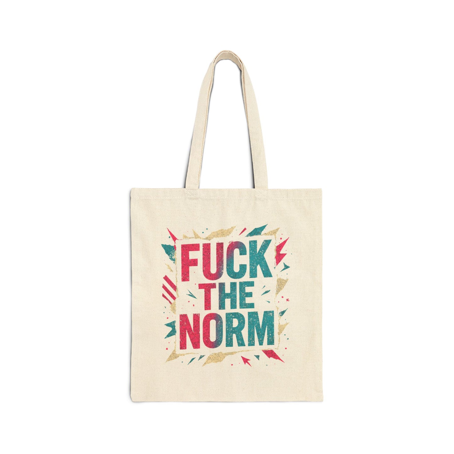 Tote Bag — "Fuck the Norm" Graphic Canvas Tote, Bold Activist Reusable Shopper