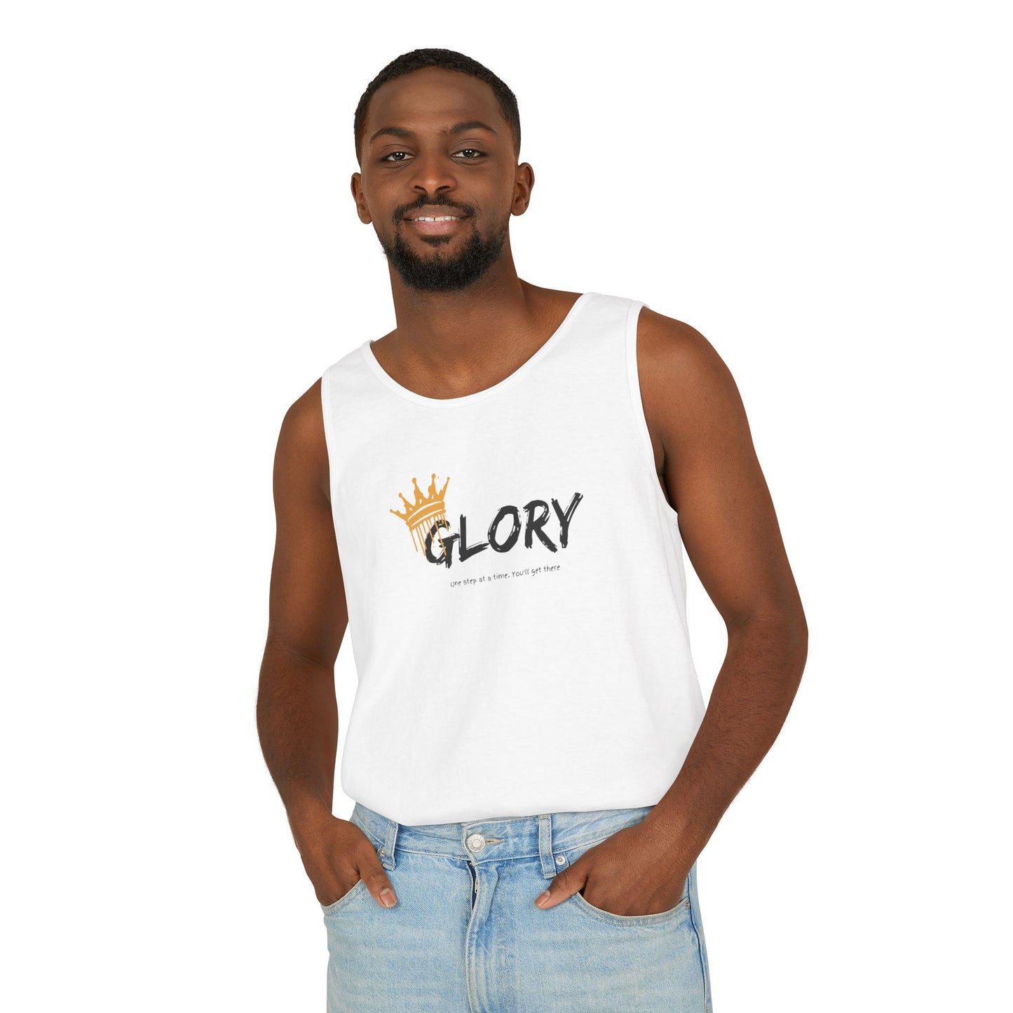 Glory Tank Top, Unisex Tank Top, Casual Summer Wear, Confidence Booster, Vacation Essential, Gift for Sports Lovers
