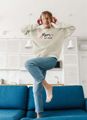 Mom of two, Unisex Heavy Blend™ Crewneck Sweatshirt, Mother's Day