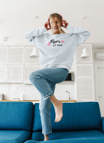 Mom of two, Unisex Heavy Blend™ Crewneck Sweatshirt, Mother's Day