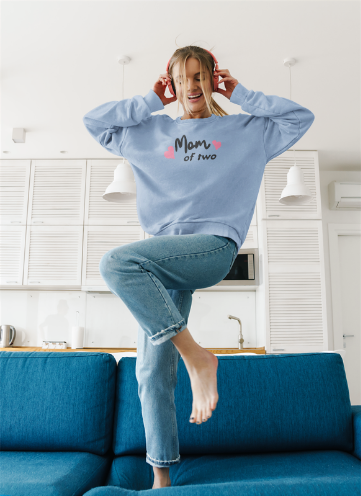 Mom of two, Unisex Heavy Blend™ Crewneck Sweatshirt, Mother's Day
