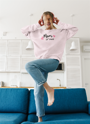 Mom of two, Unisex Heavy Blend™ Crewneck Sweatshirt, Mother's Day