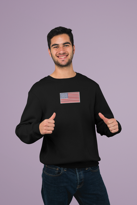 American flag, embroidered patriotic Hoodie/Sweatshirt